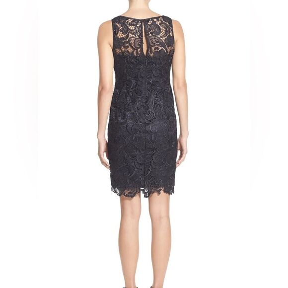 Adrianna Papell Sleeveless Illusion Lace Sheath Dress Black Size 16 - Picture 2 of 16